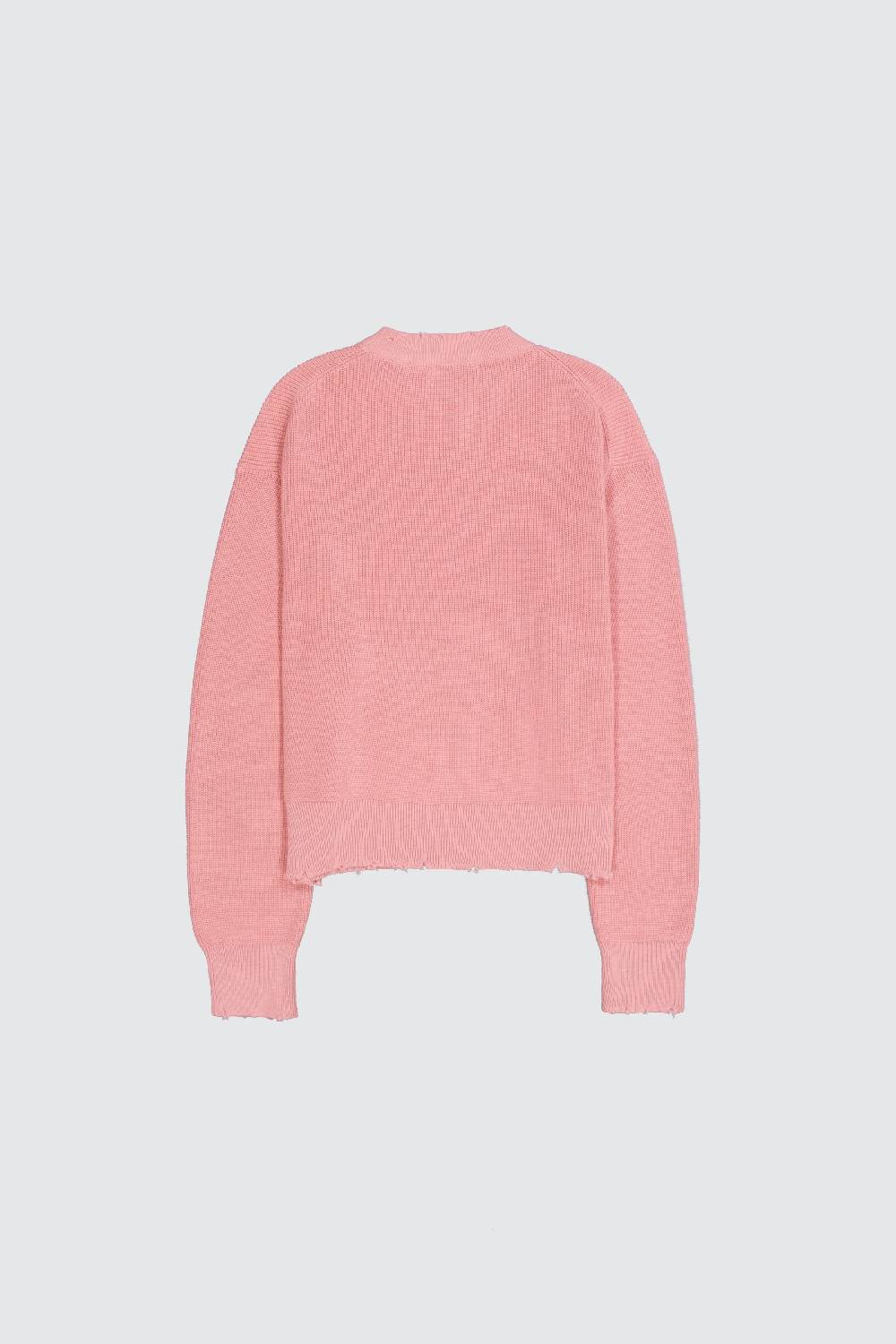 Laneus Laneus maglione pink cropped effetto destroyed Promozione Limitata