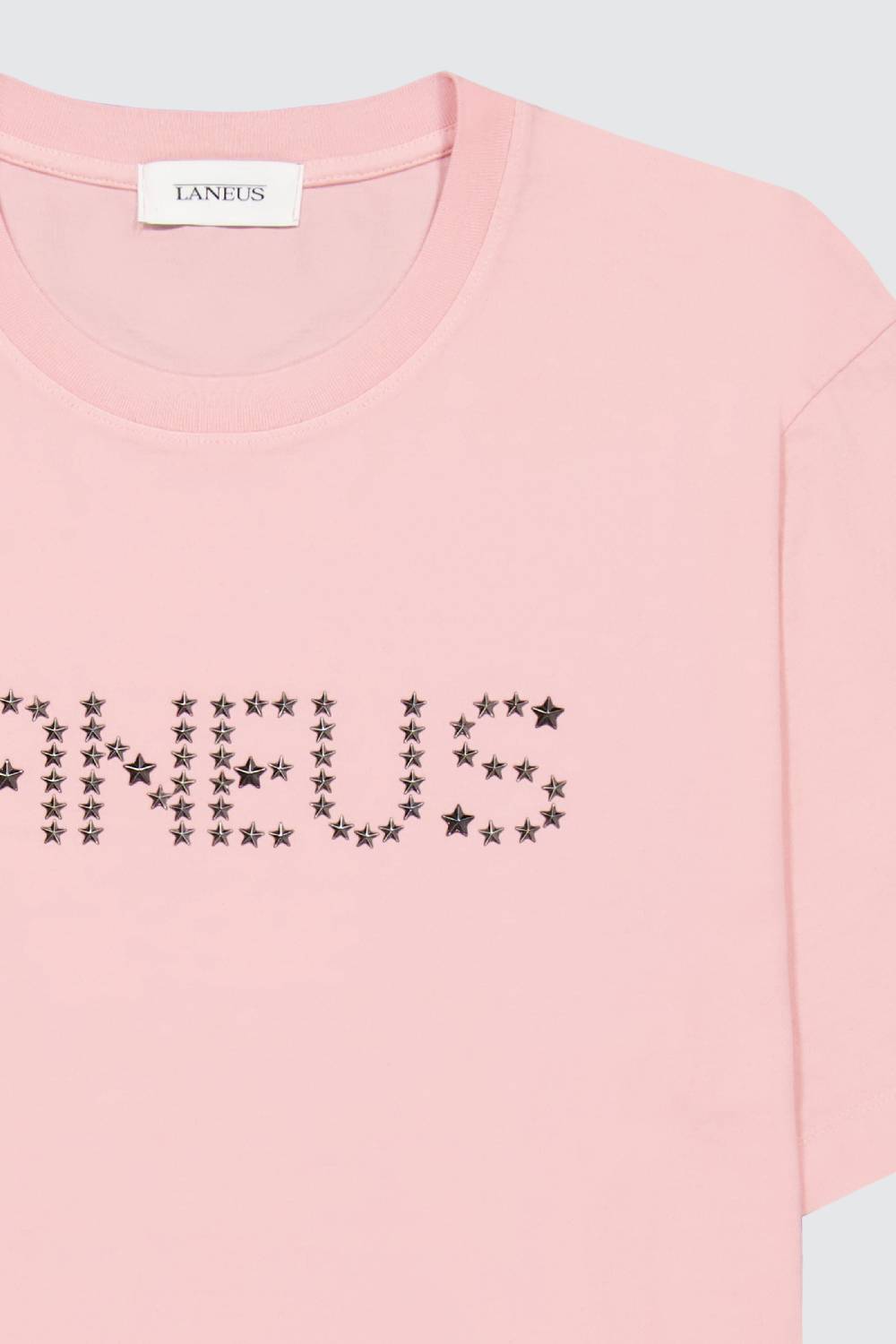 Laneus Laneus pink t-shirt con studded lettering Offerta