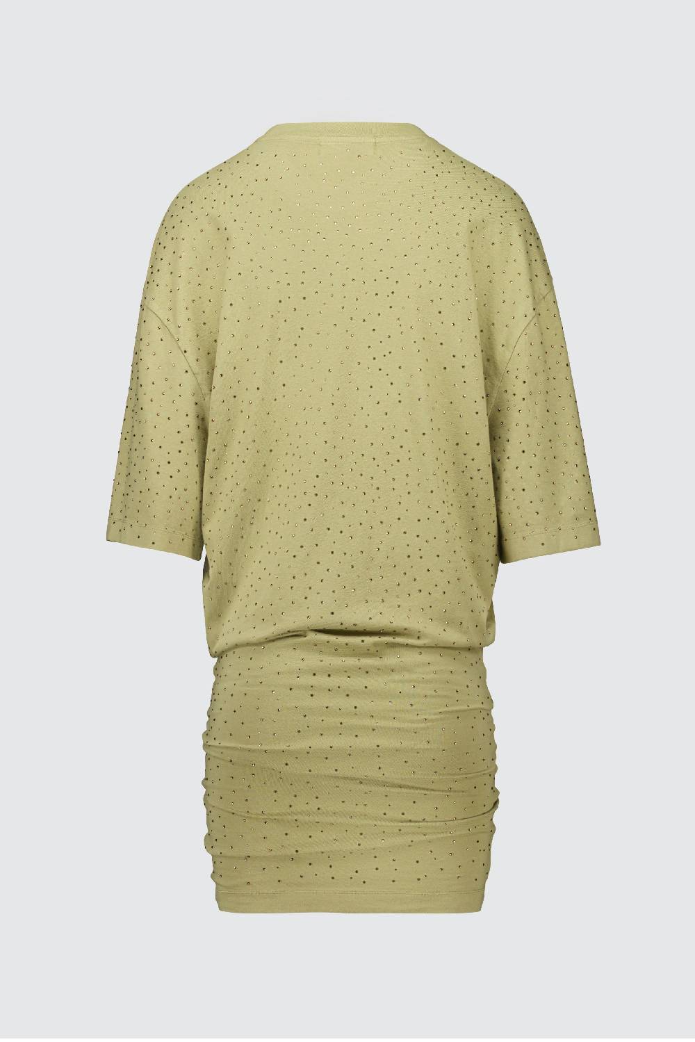 Laneus Laneus mini abito drappeggiato khaki con strass Vendite Flash