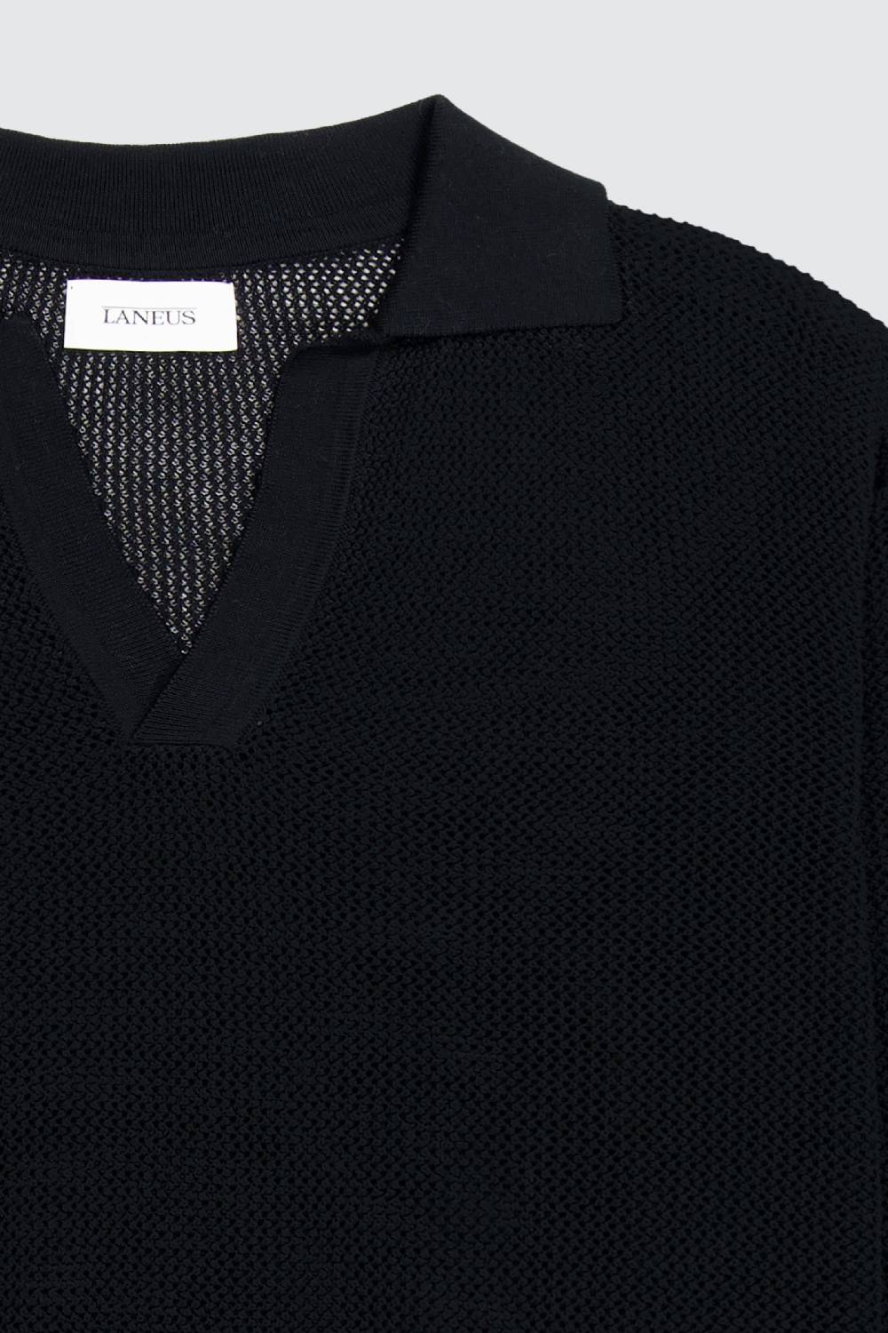 Laneus Laneus polo in mesh con scollo a V Italy