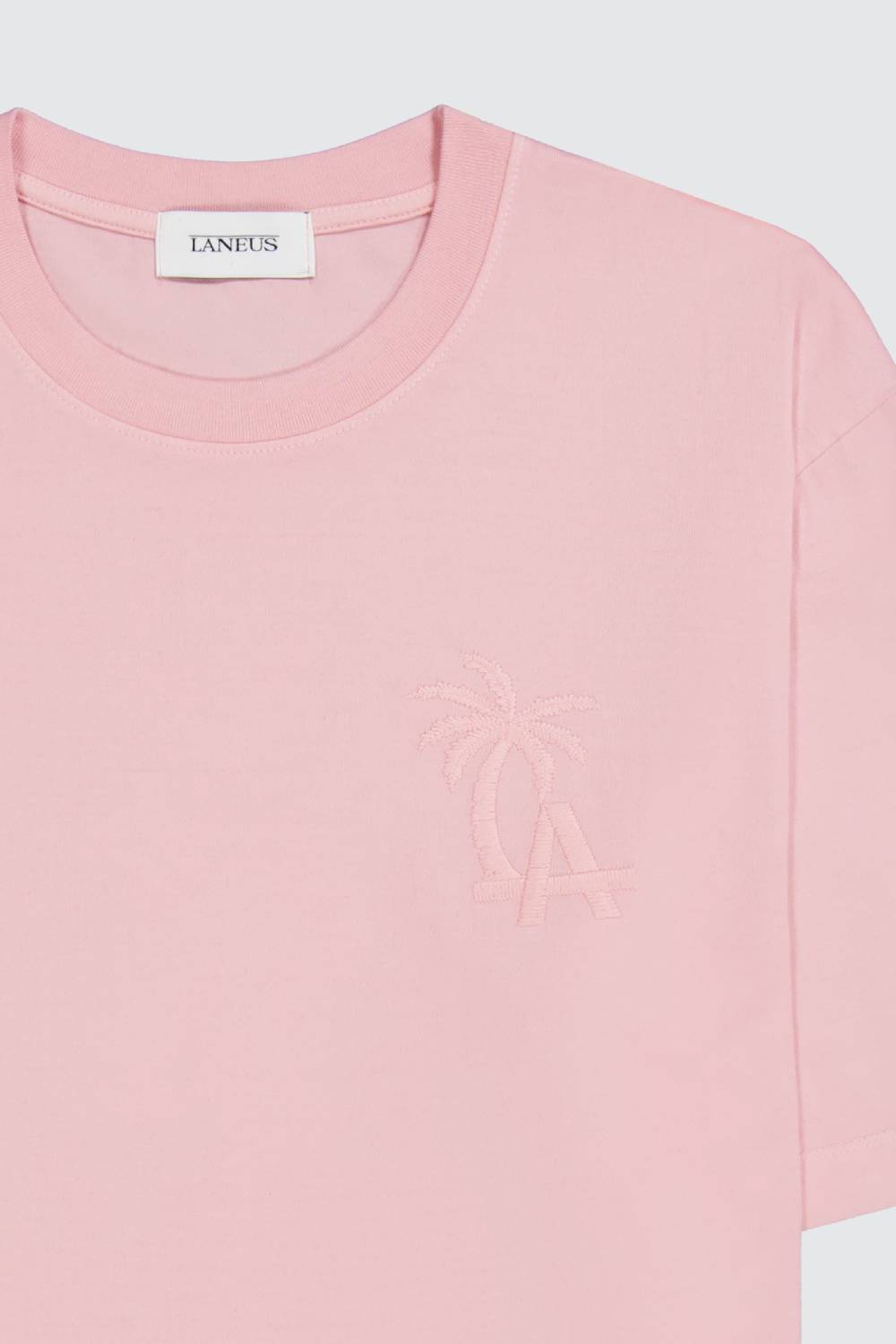 Laneus Laneus pink t-shirt palm printed logo Presa