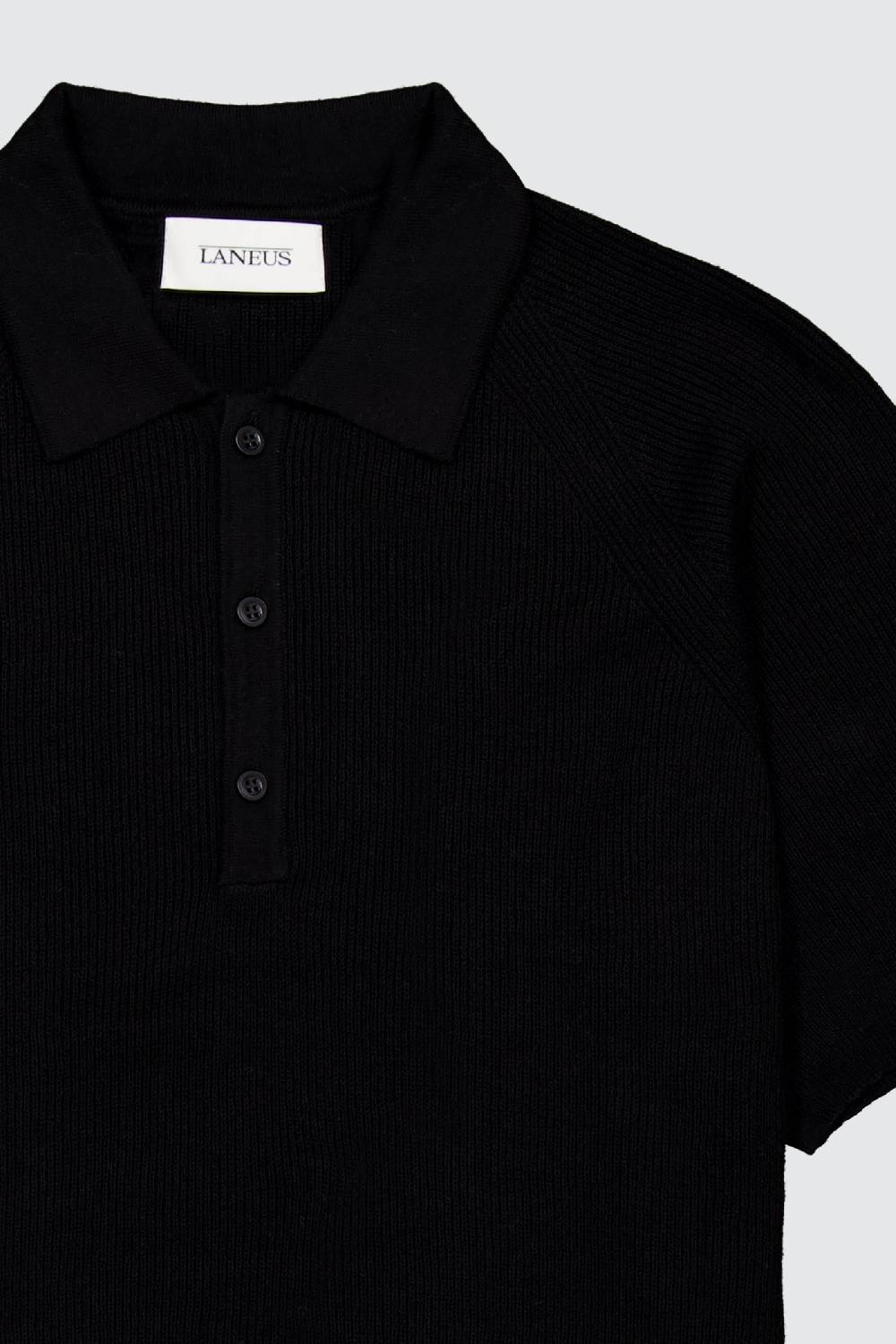 Laneus Laneus polo black in maglia con bottoni In Saldo