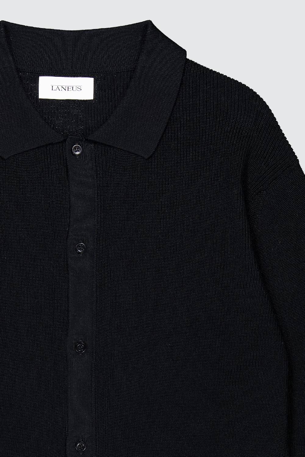 Laneus Laneus polo black in maglia a maniche lunghe Moda