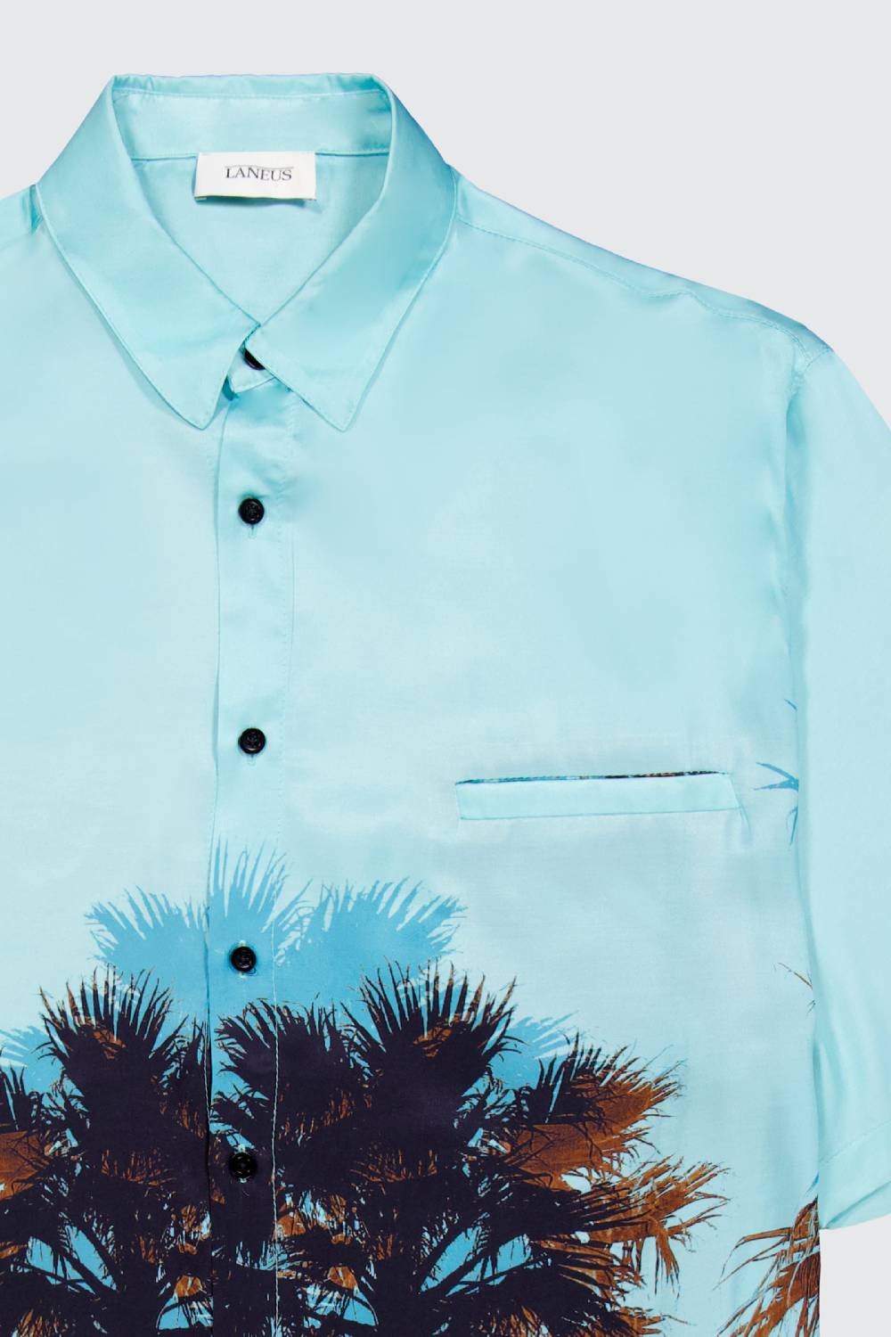 Laneus Laneus camicia turquoise palm print Pezzi Unici