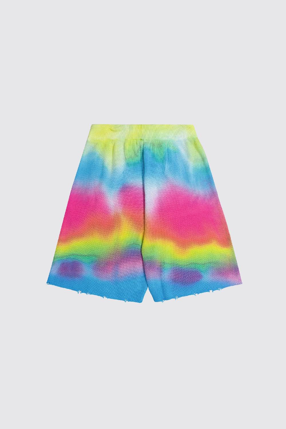 Laneus Laneus bermuda tie dye in maglia effetto destroyed Convenienza