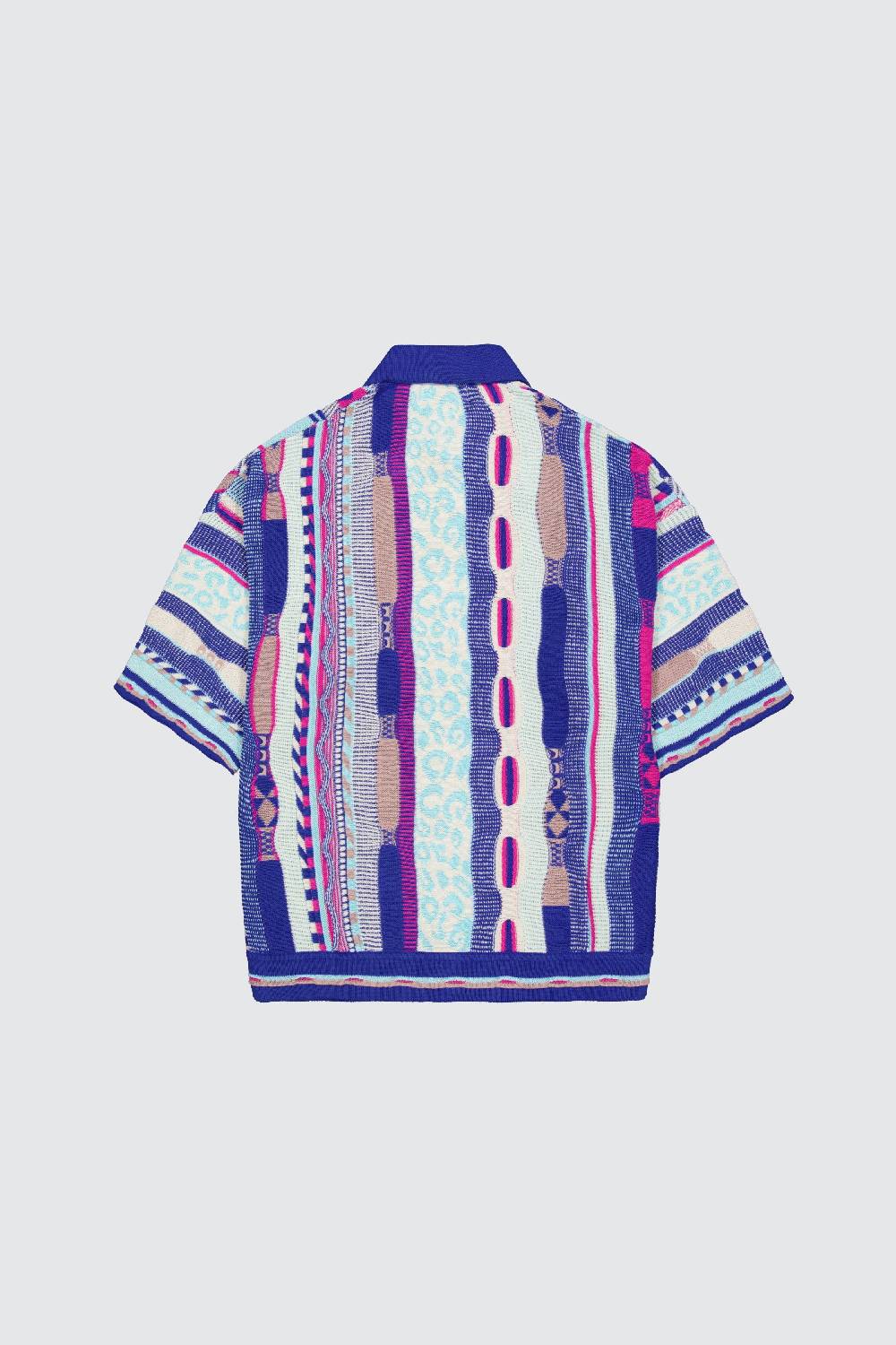 Laneus Laneus polo multicolor bluette in jacquard Novità