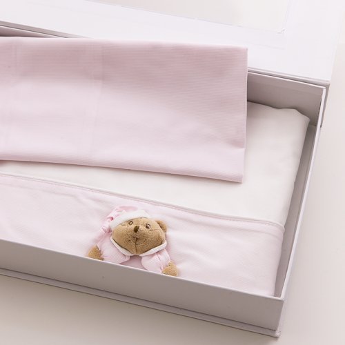 Nanán Puccio "Sei la mia Stella" Set Lenzuola Carrozzina Rosa In Vendita