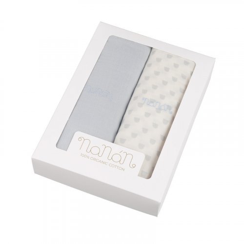 Nanán Set 2 pz mussola azzurro 120x120 cm Negozio