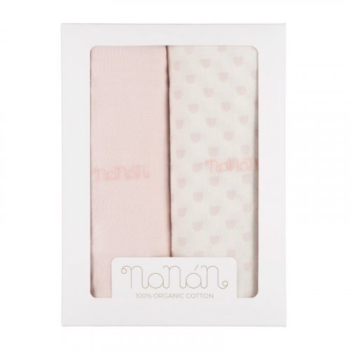 Nanán Set 2 pz mussola rosa 120x120 cm Grandi sconti