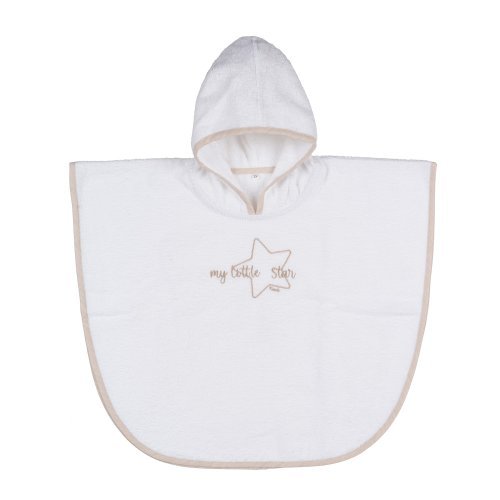 Nanán Accappatoio poncho beige "My little star" Saldi Di Fabbrica