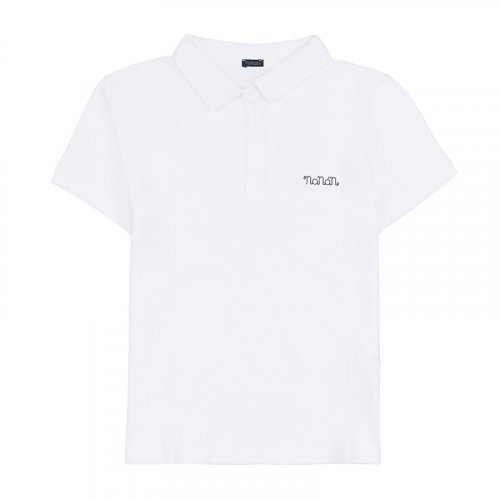Nanán Polo Manica Corta Bianca In Linea