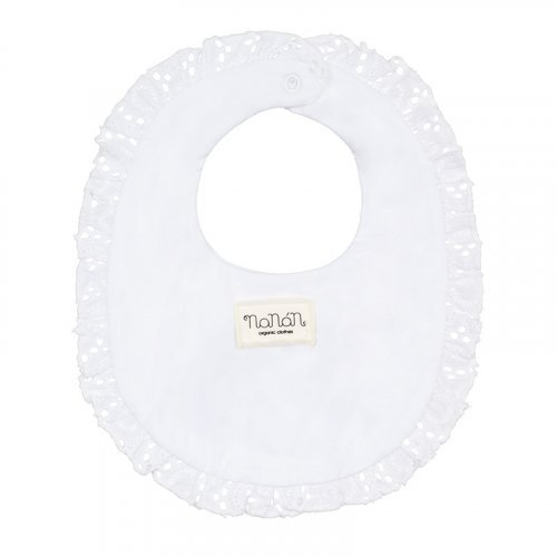 Nanán Bavaglio bianco con fiocco Presa