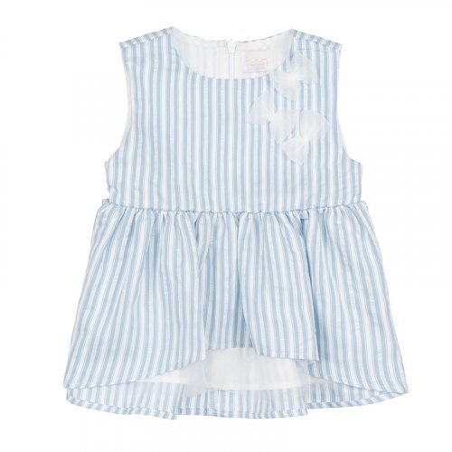 Nanán Blusa smanicata a righe azzurra Vendita