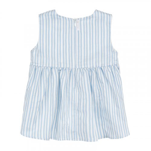 Nanán Blusa smanicata a righe azzurra Vendita