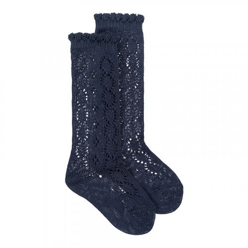 Nanán Calzino lungo traforato blu Convenienza