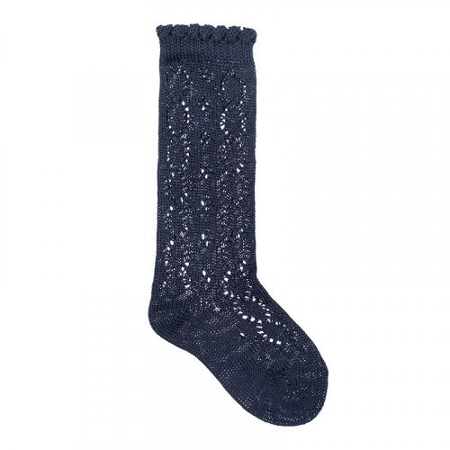 Nanán Calzino lungo traforato blu Convenienza