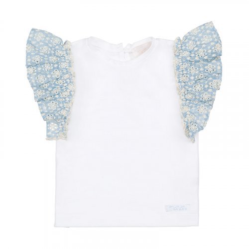Nanán T-Shirt con frappa azzurra Nuova