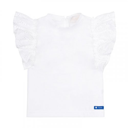 Nanán T-shirt bianca con frappe Sconto di tempo limitato
