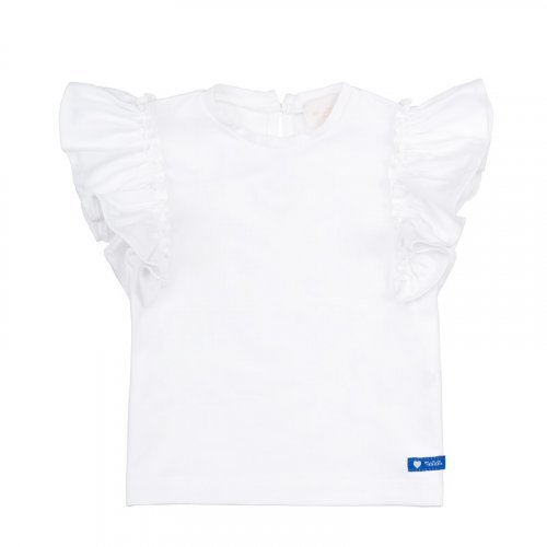Nanán T-shirt bianca con frappe Negozio online di fabbrica