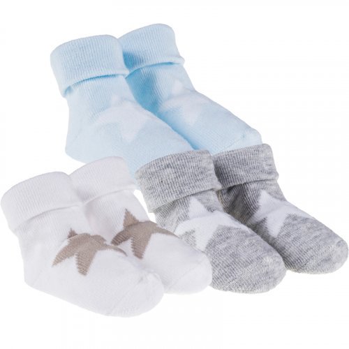 Nanán Set 3 Calzini Bianchi, Grigi e Azzurri con Stella Fino al 55% di sconto