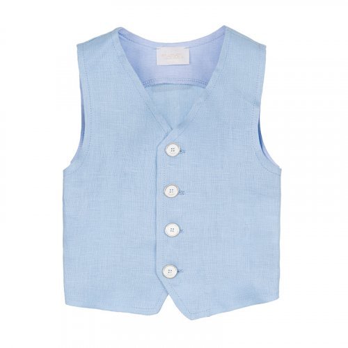 Nanán Gilet in lino azzurro Limitato a 3 giorni