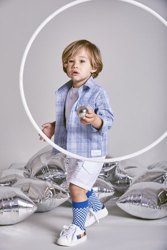 Nanán Giacca/camicia scozzese blu Vendita