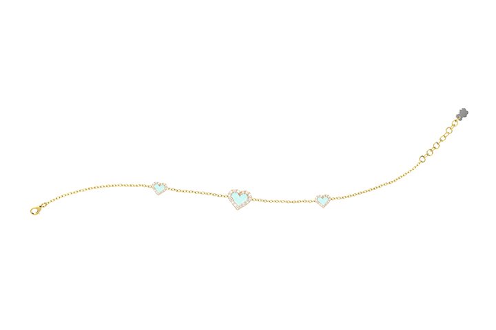 Nanán Bracciale Cuori Azzurri Argento Spedizione gratuita