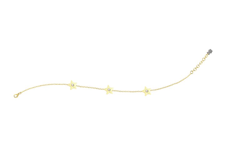 Nanán Bracciale Stelle Gialle Argento Comprare a buon mercato