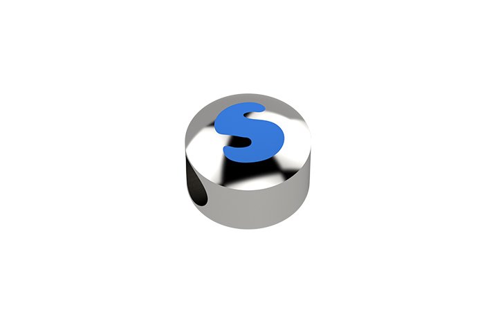Nanán Cursore lettera azzurra S - Ag 925 Vendita calda