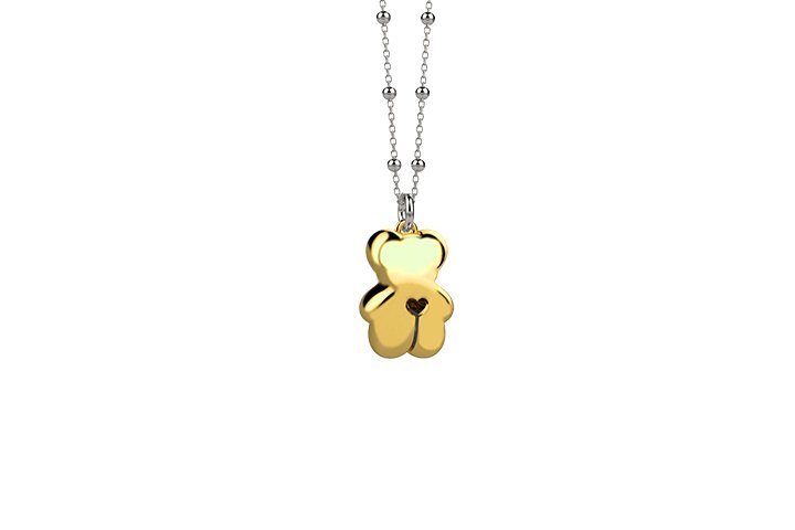 Nanán Pendente orsetto campanellina argento giallo Italy