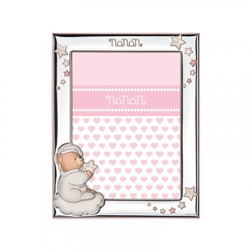 Nanán Cornice Argento Tato rosa 130x180mm Negozio