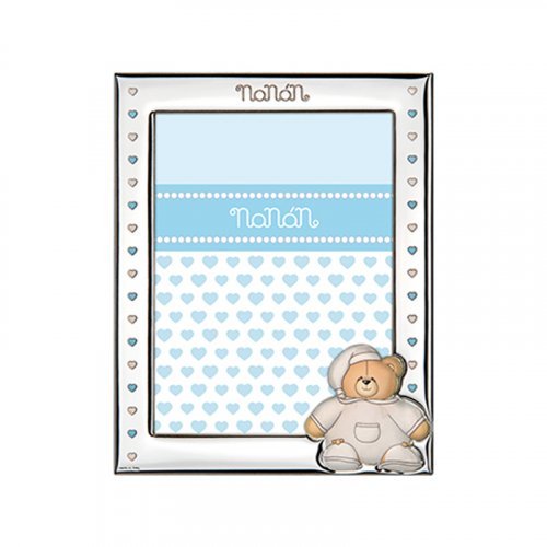 Nanán Cornice Argento Tato azzurro 130x180mm
