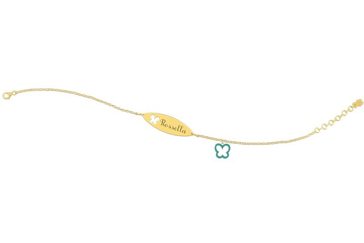 Nanán Bracciale con Targhetta - Charms farfalla azzurra Spedizione gratuita