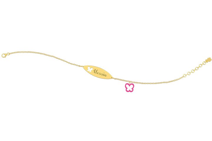 Nanán Bracciale con Targhetta - Charms farfalla rosa Sconto di tempo limitato