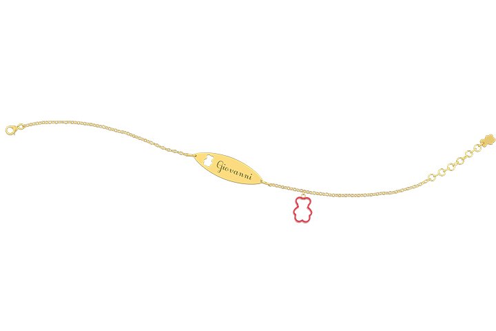 Nanán Bracciale con Targhetta - Charms orsetto rosso Negozio online di fabbrica
