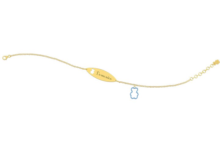 Nanán Bracciale con Targhetta - Charms orsetto azzurro Prezzo di fabbrica