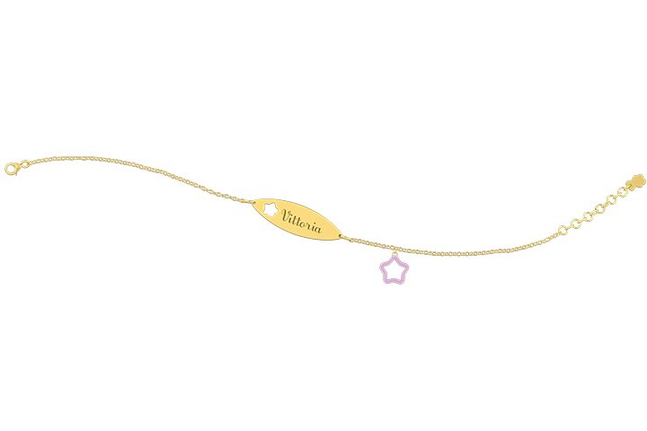 Nanán Bracciale con Targhetta - Charms stella rosa Grande vendita