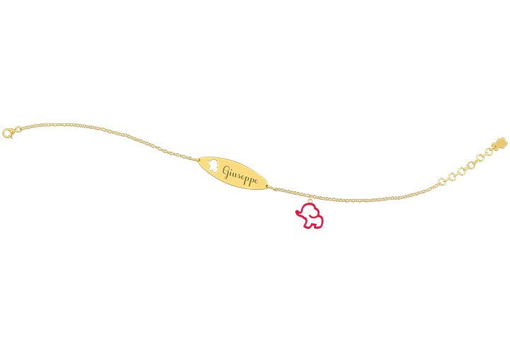 Nanán Bracciale con Targhetta - Charms elefante rosso Vendite stagionali