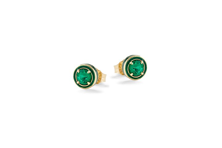 Nanán Orecchini Pietra Brillante Verde Argento Offerta San Valentino