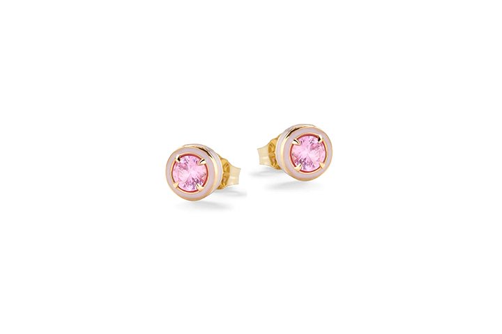 Nanán Orecchini Pietra Brillante Rosa Argento Offerta Anniversario