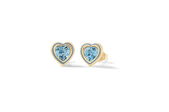 Nanán Orecchini Cuore Brillante Azzurro Vendita calda