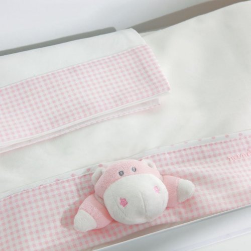 Nanán Set Lenzuola 3pz Letto Bombo Rosa Saldi Di Fabbrica
