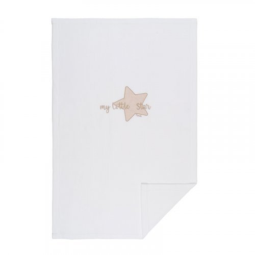 Nanán Coperta letto in pile "My little star" con ricamo beige Online Outlet