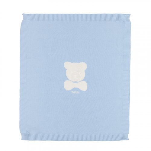 Nanán Coperta in filo azzurro con orso Sconti VIP