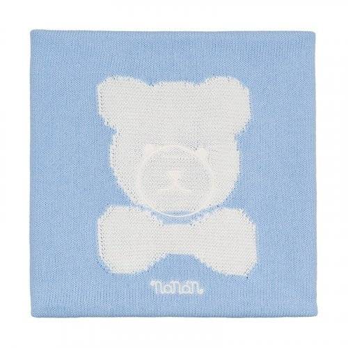 Nanán Coperta in filo azzurro con orso Sconti VIP