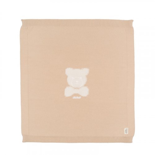 Nanán Coperta in filo beige con orso Prezzo basso