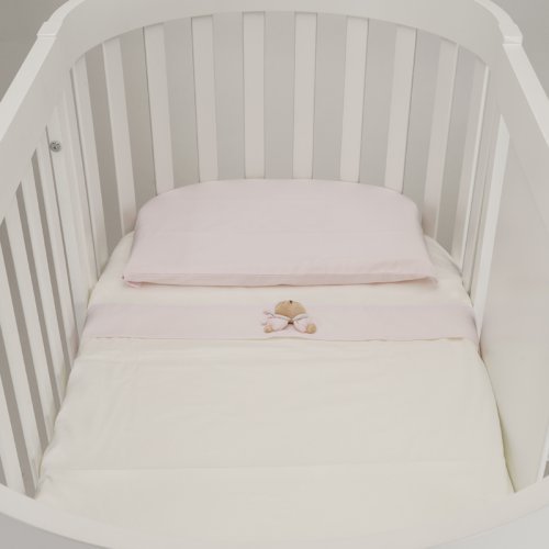 Nanán Lenzuola per Lettino Ovale Set 3pz -Puccio Rosa Fino al 50% di sconto