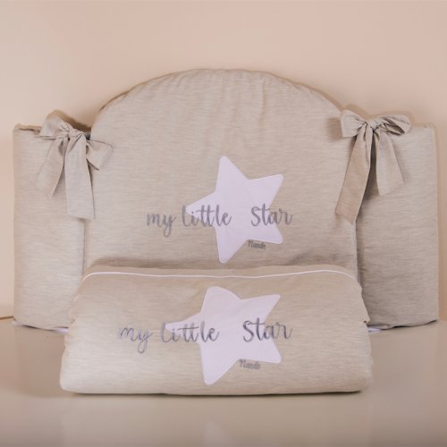Nanán Set piumone e paracolpi My little Star grigio 50% di sconto per tempo limitato