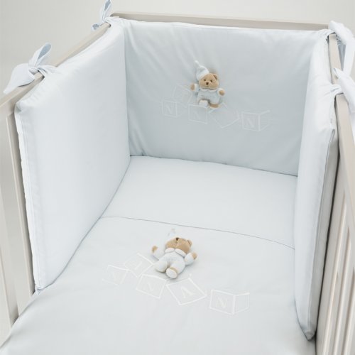 Nanán Set Piumone e Paracolpi 4pz Dadini Azzurro Italia