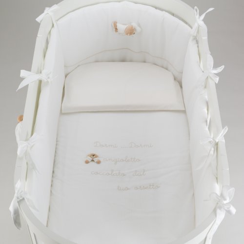 Nanán Set Piumone e Paracolpi 4pz per Lettino Ovale Bianco Promozione Limitata
